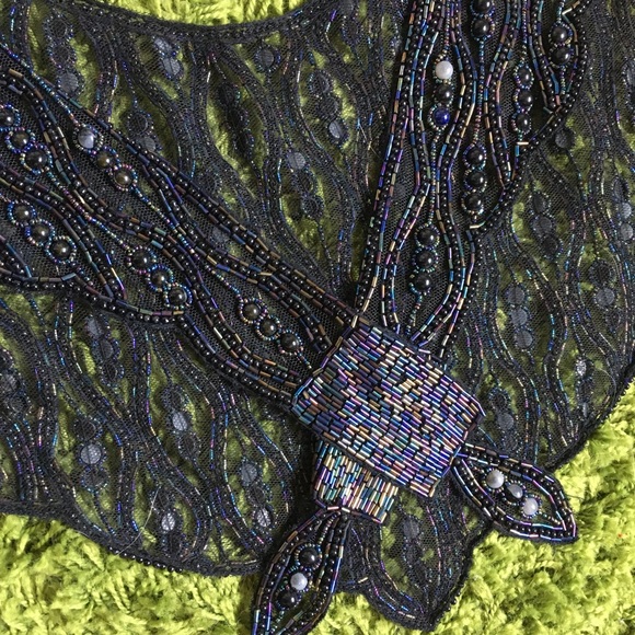 Beaded top tank studded gypsy boho goth top scarf wrap bolero shawl - Picture 2 of 5